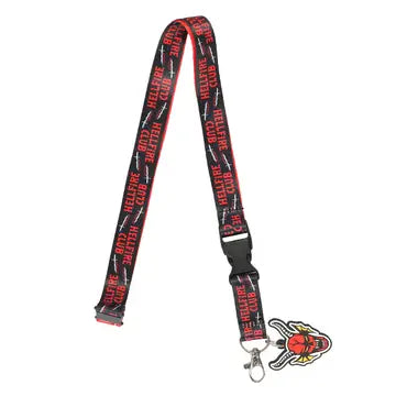 Stranger Things Hellfire Club Lanyard with Breakaway Metal Charm and ID Sleeve - Game On