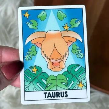 Taurus Zodiac Tarot Card Sticker - Game On