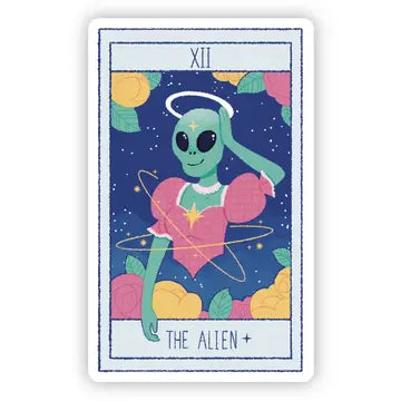 The Alien" Funny Tarot Card Sticker - Game On