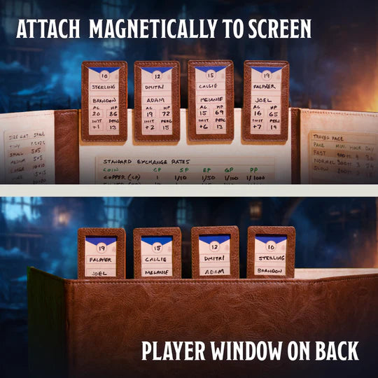 Ultimate Game Master Screen - Initiative Trackers - Brown - Game On