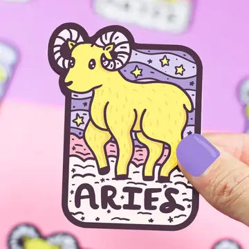 Zodiac Aries The Ram Astrology Horoscope Vinyl Sticker - Game On