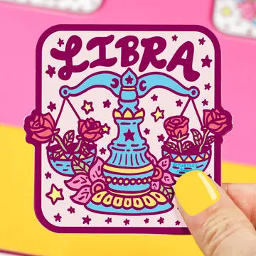 Zodiac Libra Scales Astrology Horoscope Vinyl Sticker - Game On