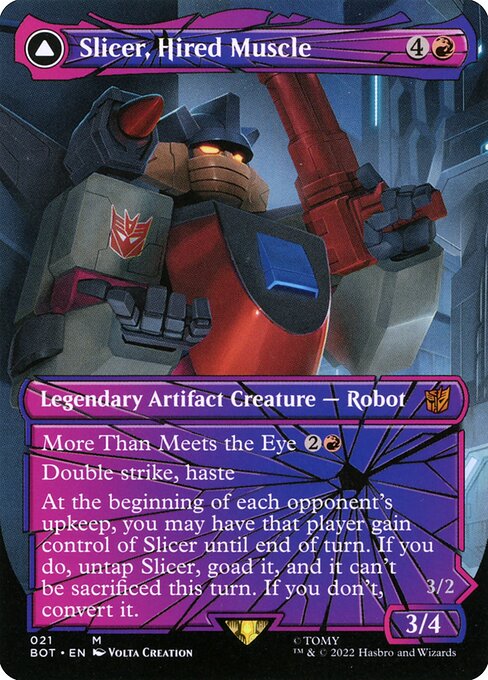 Slicer, Hired Muscle // Slicer, High-Speed Antagonist (21) - BORDERLESS - FULL ART - Transformers - Game On