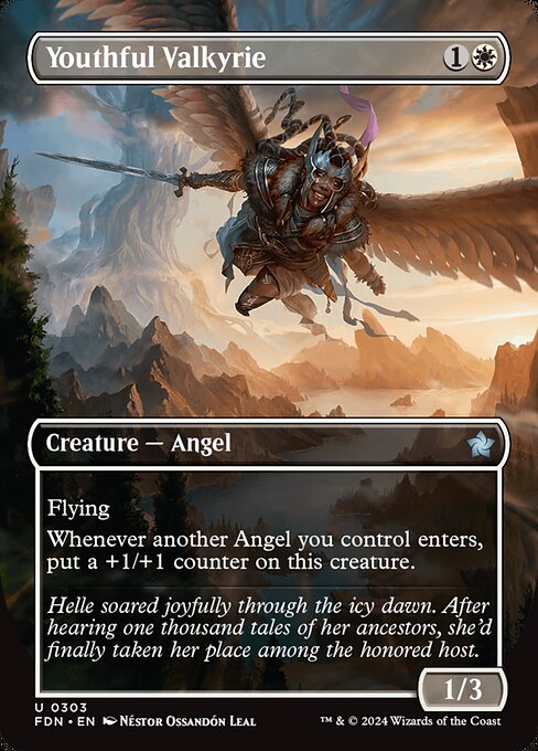 Youthful Valkyrie (303) - BORDERLESS (Foil) - Foundations - Game On