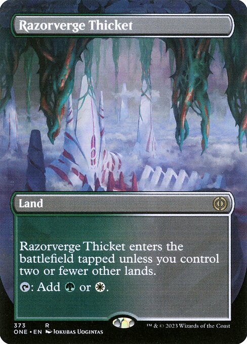 Razorverge Thicket (373) - BORDERLESS (Foil) - Phyrexia: All Will Be One - Game On