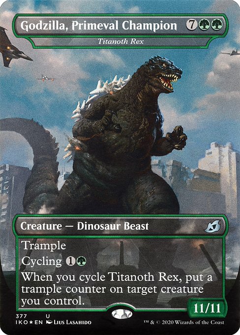 Titanoth Rex (377) - BORDERLESS - FULL ART (Foil) - Ikoria: Lair of Behemoths - Game On