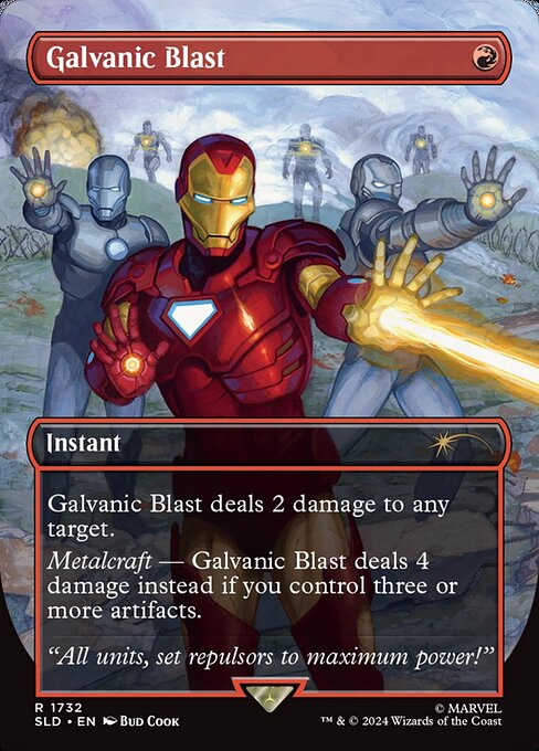 Galvanic Blast (1732) - BORDERLESS - FULL ART (Foil) - Secret Lair Drop - Game On