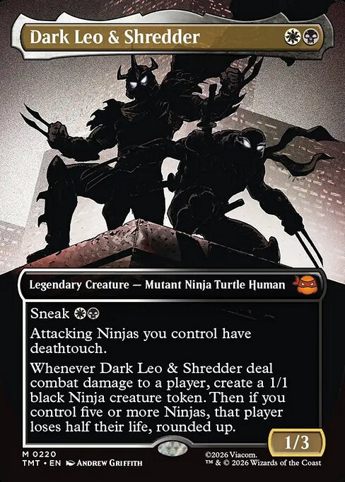 Dark Leo & Shredder (220) - BORDERLESS - FULL ART - Teenage Mutant Ninja Turtles - Game On