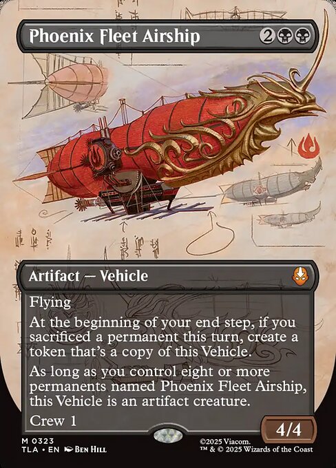 Phoenix Fleet Airship (323) - BORDERLESS - FULL ART (Foil) - Avatar: The Last Airbender - Game On