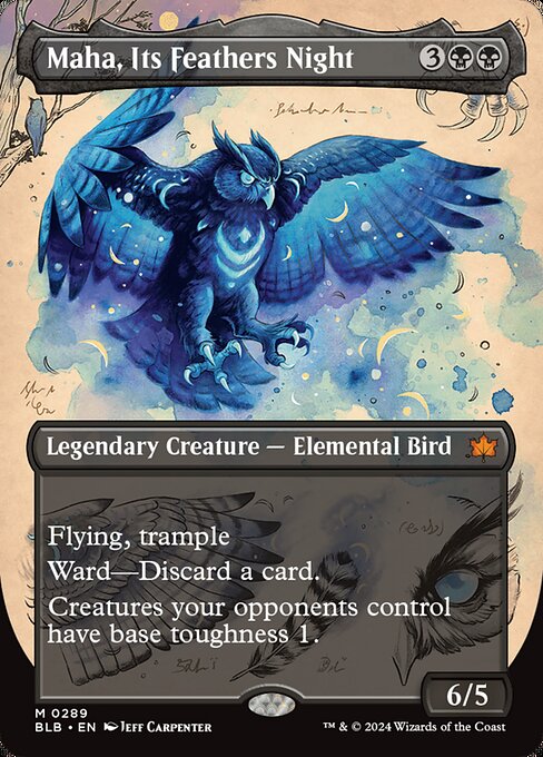 Maha, Its Feathers Night (289) - BORDERLESS - FULL ART (Foil)