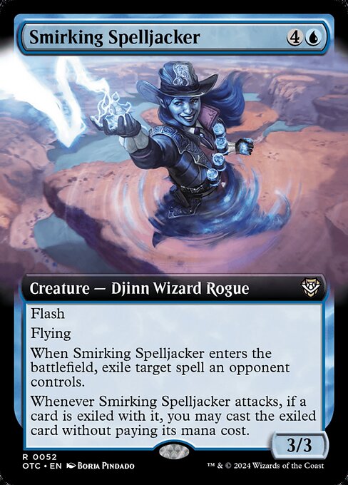 Smirking Spelljacker (52) - EXTENDED ART - Outlaws of Thunder Junction Commander - Game On