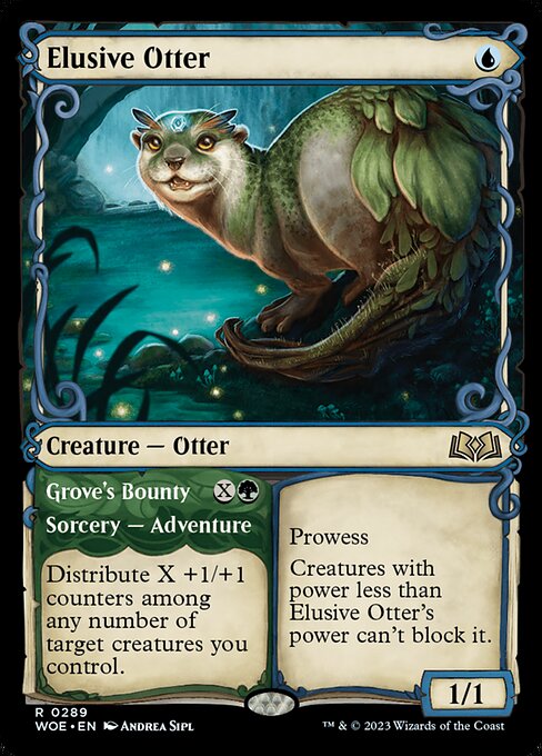 Elusive Otter // Grove's Bounty (289) - SHOWCASE (Foil) - Wilds of Eldraine - Game On
