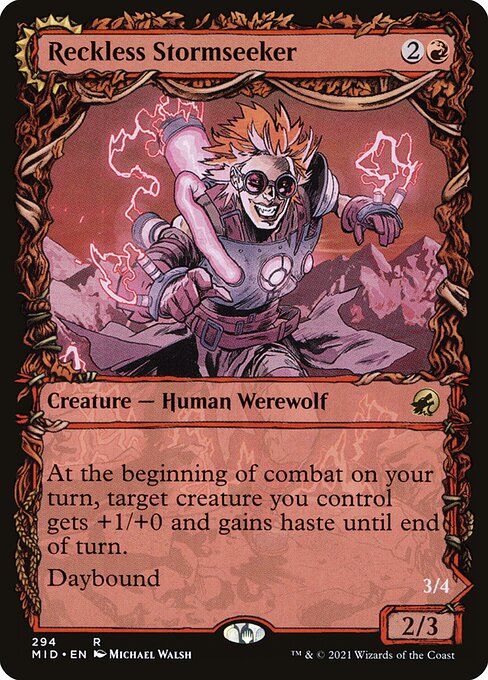 Reckless Stormseeker // Storm-Charged Slasher (294) - SHOWCASE (Foil) - Innistrad: Midnight Hunt - Game On