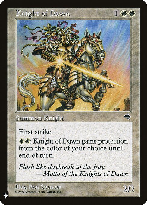 Knight of Dawn (TMP-26) - The List - Game On