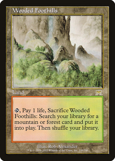 mtg onslaught card Wooded Foothills (330)