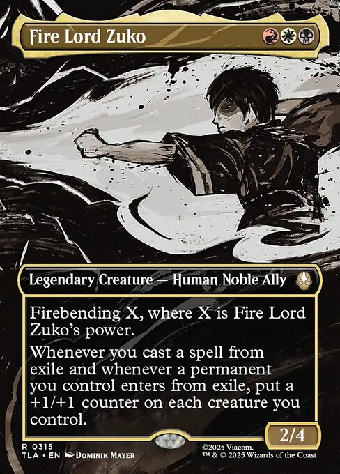 Fire Lord Zuko (315) - BORDERLESS - FULL ART (Foil) - Avatar: The Last Airbender - Game On