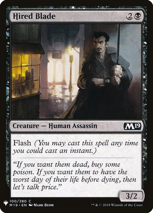 Hired Blade (M19-100) - The List - Game On