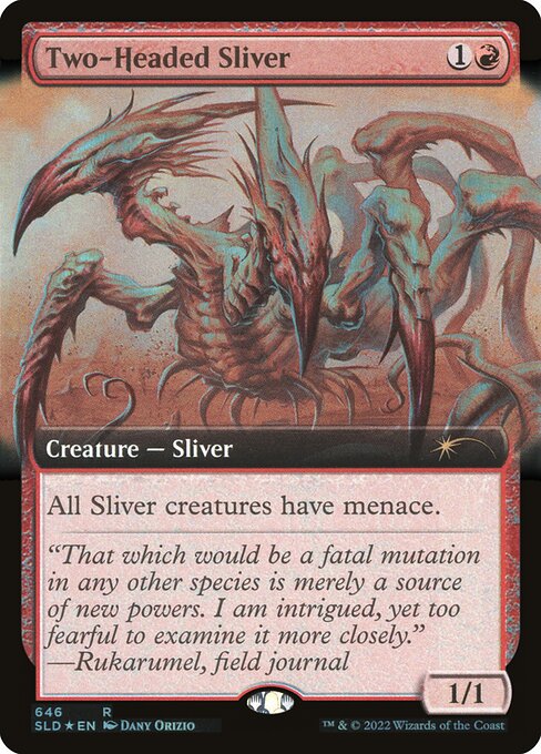 Two-Headed Sliver (646) - EXTENDED ART (Foil) - Secret Lair Drop - Game On