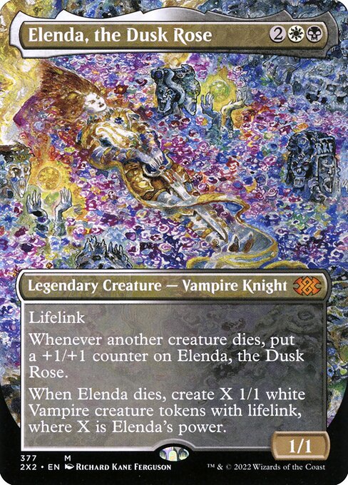 Elenda, the Dusk Rose (377) - BORDERLESS - FULL ART (Foil) - Double Masters 2022 - Game On