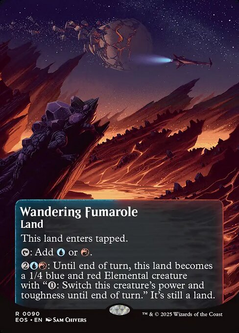 Wandering Fumarole (90) - BORDERLESS - FULL ART (Foil) - Edge of Eternities: Stellar Sights - Game On