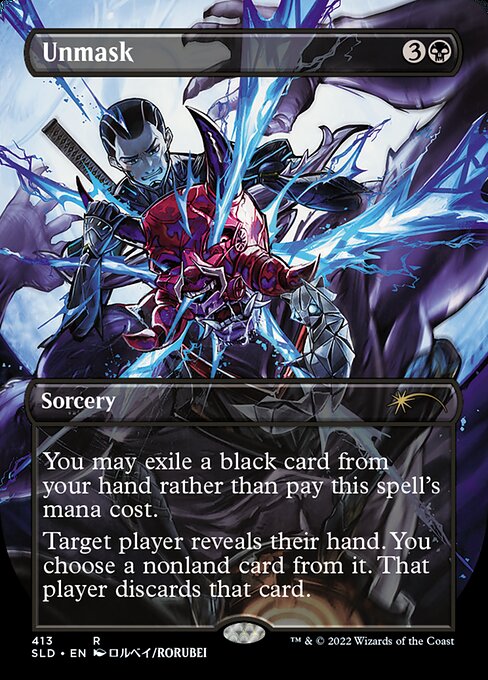 Unmask (413) - BORDERLESS - FULL ART (Foil) - Secret Lair Drop - Game On