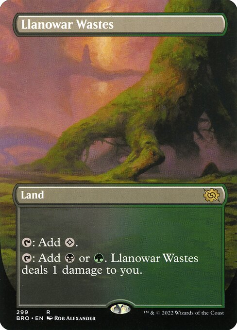 Llanowar Wastes (299) - BORDERLESS - FULL ART (Foil) - The Brothers' War - Game On