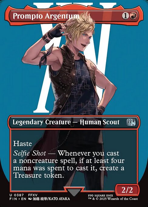 Prompto Argentum (387) - BORDERLESS - FULL ART - Final Fantasy Game On Prompto Argentum (387) - BORDERLESS - FULL ART - Final Fantasy Game On