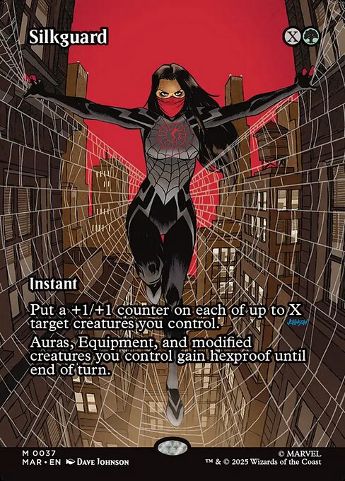 Silkguard (37) - BORDERLESS - FULL ART (Foil) - Marvel Universe - Game On