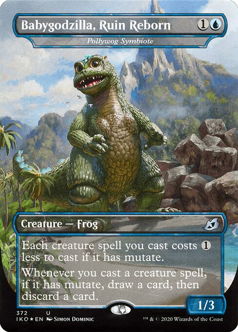 Pollywog Symbiote (372) - BORDERLESS - FULL ART (Foil) - Ikoria: Lair of Behemoths - Game On