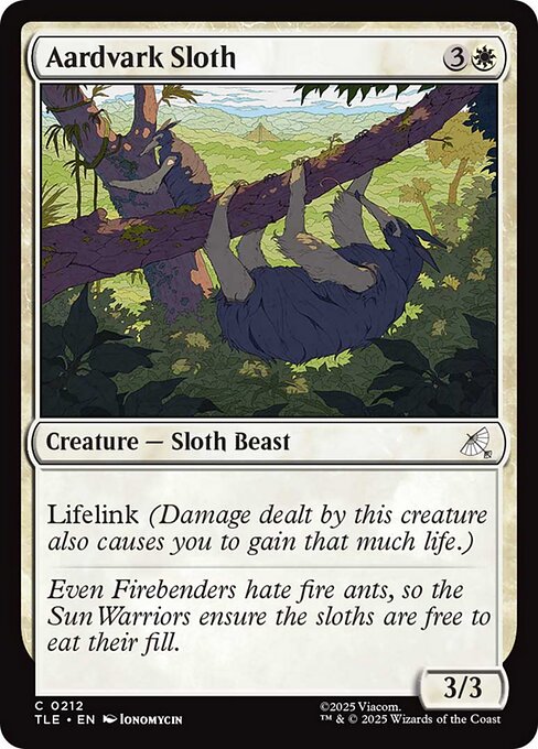 Aardvark Sloth (212) (Foil) - Avatar: The Last Airbender Eternal - Game On