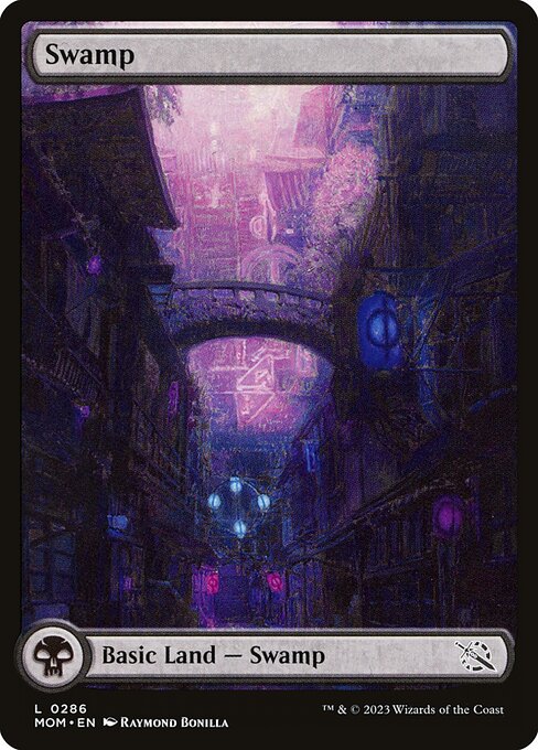 Swamp (286) - FULL ART (Foil) - March of the Machine - Game On