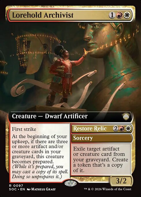 Lorehold Archivist // Restore Relic (97) - EXTENDED ART - Secrets of Strixhaven Commander - Game On