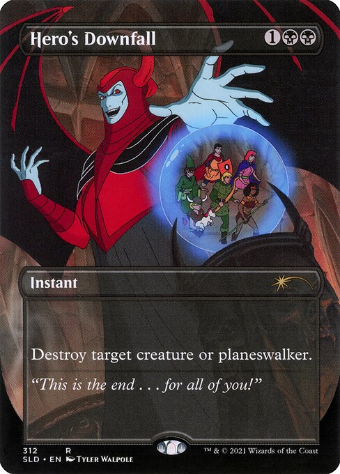 Hero's Downfall (312) - BORDERLESS - FULL ART (Foil) - Secret Lair Drop - Game On