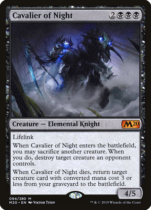 Cavalier of Night (94) (Foil) - Core Set 2020 - Game On