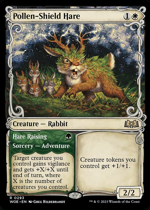 Pollen-Shield Hare // Hare Raising (293) - SHOWCASE (Foil) - Wilds of Eldraine - Game On
