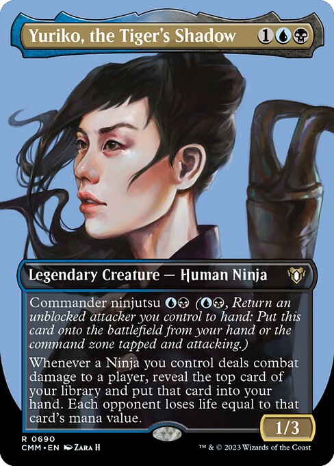 Yuriko, the Tiger's Shadow (690) - BORDERLESS - FULL ART (Foil) - Commander Masters - Game On
