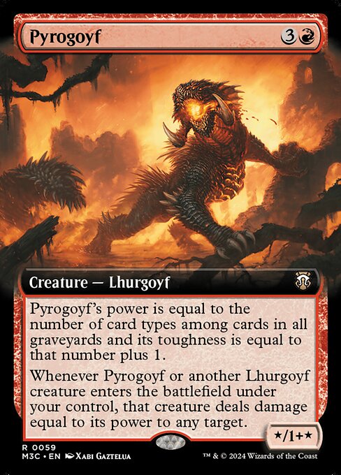 Pyrogoyf (59) - EXTENDED ART (Foil) - Modern Horizons 3 Commander - Game On
