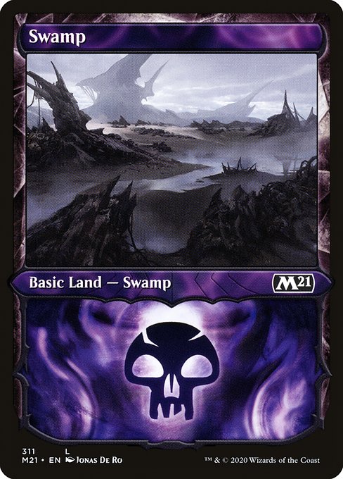 Swamp (311) - SHOWCASE (Foil) - Core Set 2021 - Game On