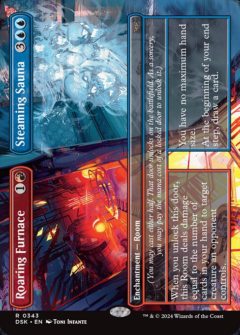 Roaring Furnace // Steaming Sauna (343) - BORDERLESS - FULL ART (Foil) - Duskmourn: House of Horror - Game On