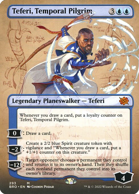 Teferi, Temporal Pilgrim (293) - BORDERLESS - FULL ART (Foil) - The Brothers' War - Game On