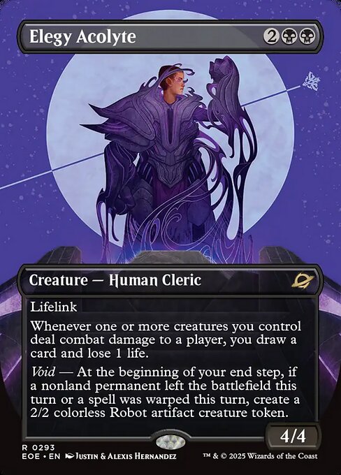 Elegy Acolyte (293) - BORDERLESS - FULL ART (Foil) - Edge of Eternities - Game On