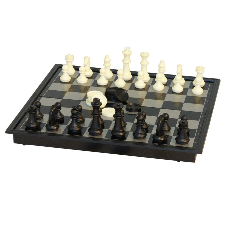10" Magnetic Chess with Checkers - Game On