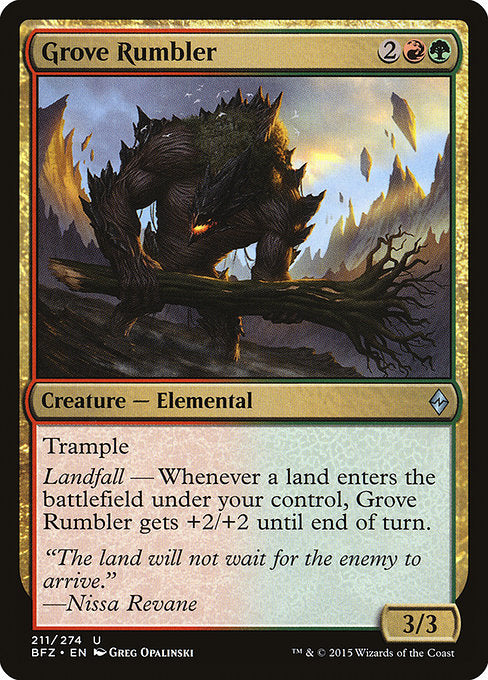 Grove Rumbler (211) (Foil) - Battle for Zendikar - Game On
