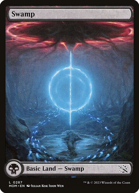 Swamp (287) - FULL ART (Foil) - March of the Machine - Game On