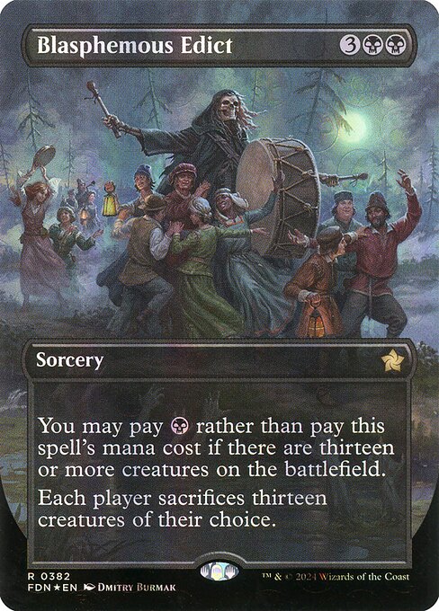 Blasphemous Edict (382) - BORDERLESS (Foil) - Foundations - Game On