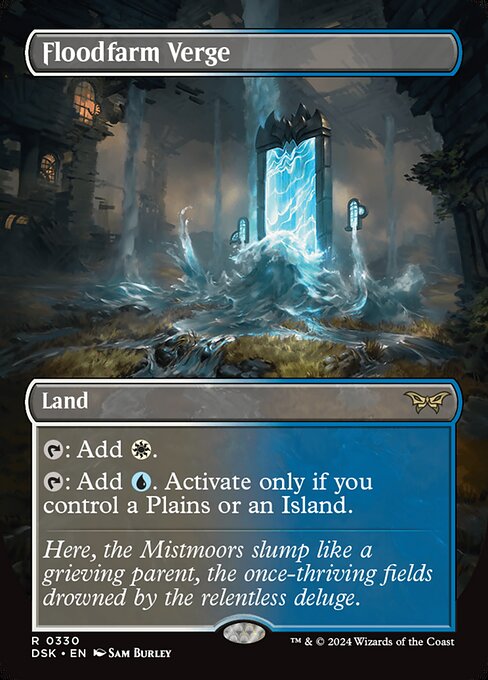 Floodfarm Verge (330) - BORDERLESS - FULL ART (Foil) - Duskmourn: House of Horror - Game On
