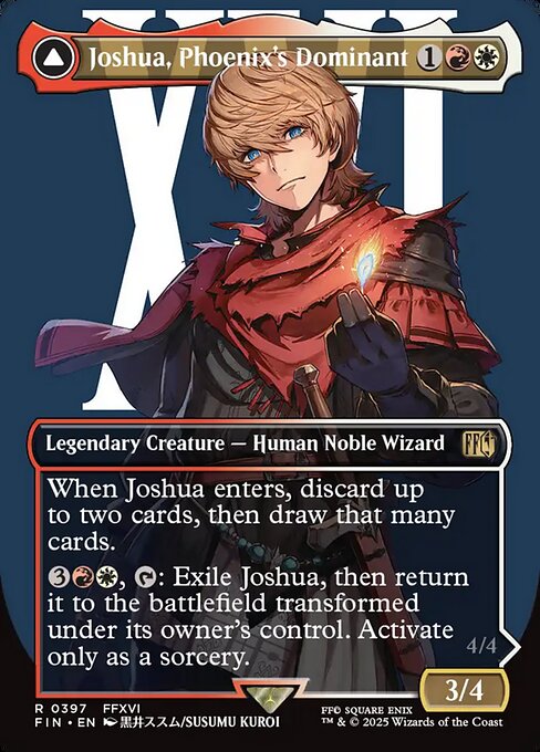 Joshua, Phoenix's Dominant // Phoenix, Warden of Fire (397) - BORDERLESS - FULL ART - Final Fantasy - Game On