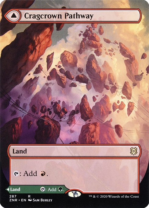 Cragcrown Pathway // Timbercrown Pathway (287) - BORDERLESS - FULL ART - Zendikar Rising - Game On