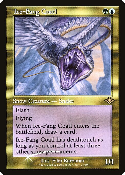 Ice-Fang Coatl (27) (Etched) - Modern Horizons 1 Timeshifts - Game On