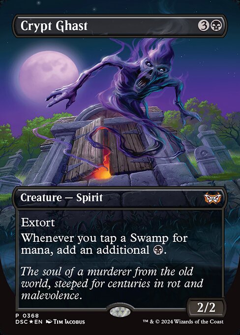 Crypt Ghast (368) - BORDERLESS - FULL ART (Foil) - Duskmourn: House of Horror Commander - Game On